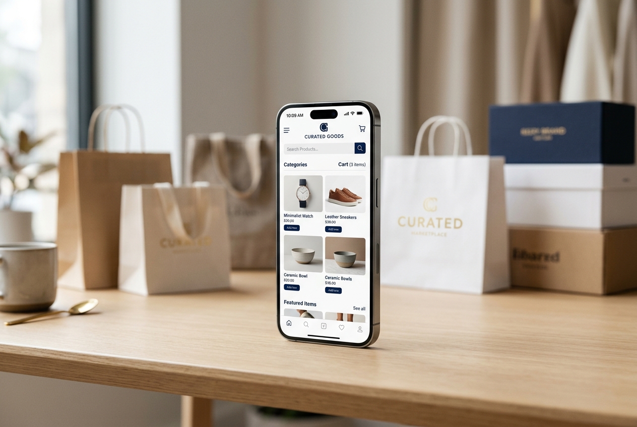 Muslim fashion and lifestyle products representing Arabia Shop's digital marketplace